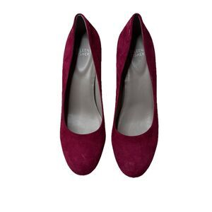 Eileen Fisher Maroon Merlot Suede High Heel Pumps Size 8.5 Women's Office Party